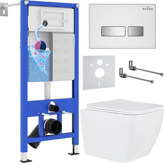 Инсталляция с унитазом подвесным Roxen StounFix Dual Fresh 634687
