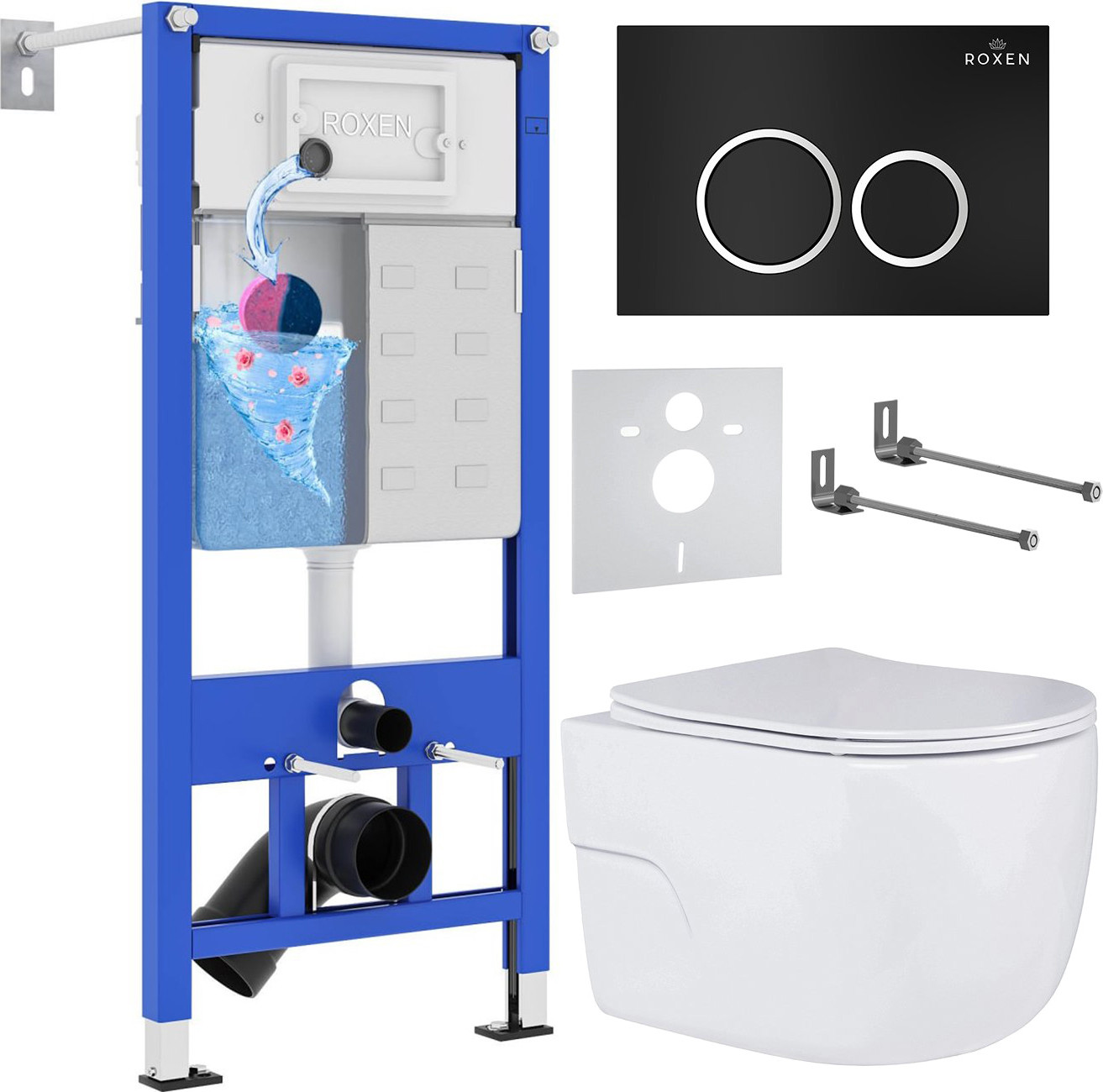 Инсталляция с унитазом подвесным Roxen StounFix Dual Fresh 507197