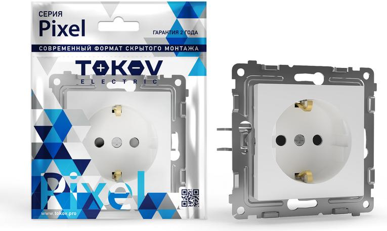 Розетка Tokov Electric Pixel TKE-PX-R1ZSF-C01 (белый) — фото 5
