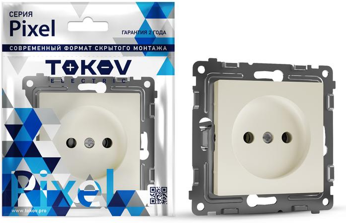 Розетка Tokov Electric Pixel TKE-PX-R1-C02 (бежевый) — фото 5