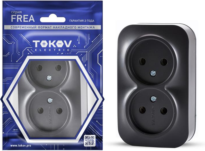 Розетка Tokov Electric Frea TKE-FR-R2-C14 (карбон)
