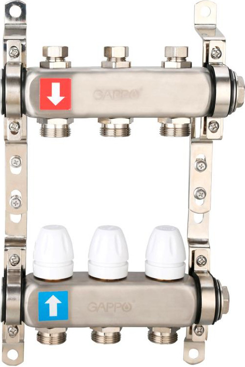 Коллекторная группа отопления Gappo 3-выхода 1x3/4 / G428.3