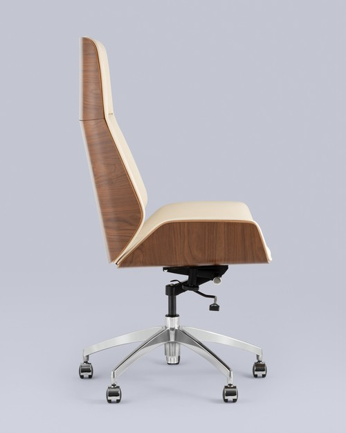 Кресло офисное TopChairs Crown SN A312 8383-1 Walnut Back (бежевый) — фото 4