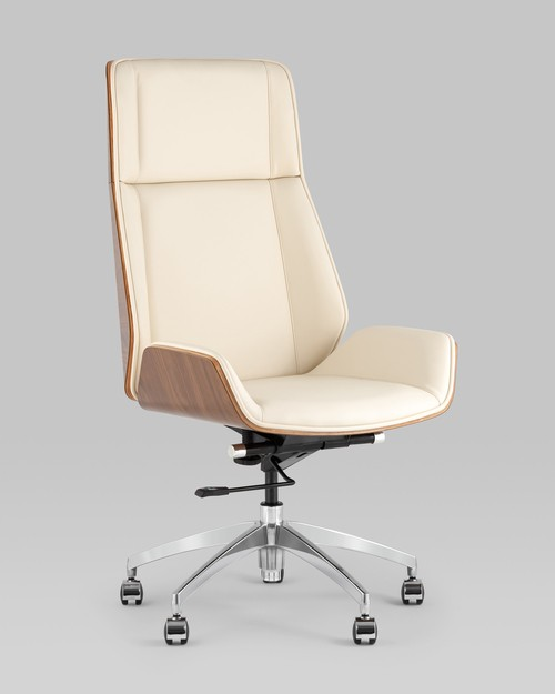 Кресло офисное TopChairs Crown SN A312 8383-1 Walnut Back (бежевый) — фото 2