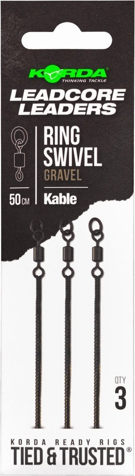 Лидкор рыболовный Korda Kable Leadcore Leader Ring Swivel 50см Gravel / KLL003