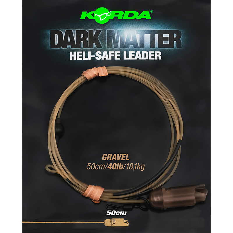 Поводок рыболовный Korda Dark Matter Leader Heli Safe 0.5м Gravel 40lb / KSZ75