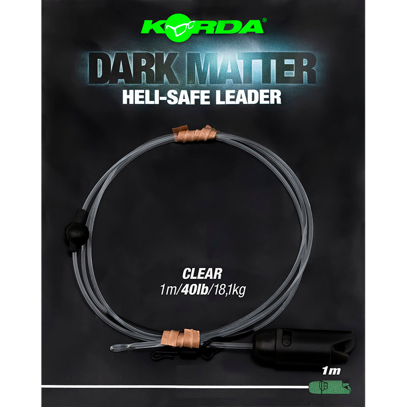 Поводок рыболовный Korda Dark Matter Leader Heli Safe 1м Clear 40lb / KSZ82
