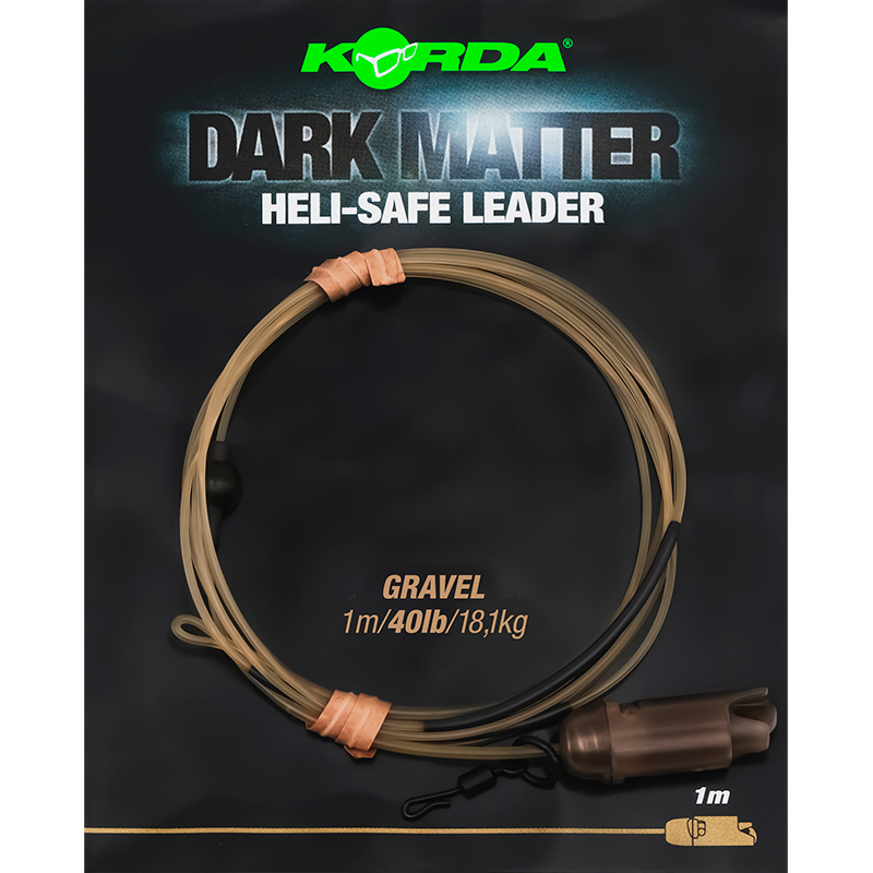 Поводок рыболовный Korda Dark Matter Leader Heli Safe 1м Gravel 40lb / KSZ81