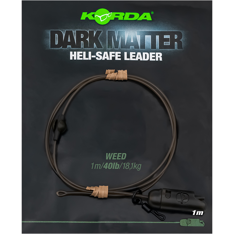 Поводок рыболовный Korda Dark Matter Leader Heli Safe 1м Weed 40lb / KSZ80