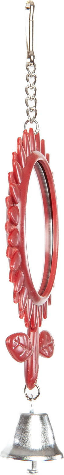 Игрушка для птиц SkyRus Ромашка Зеркало с колокольчиком 56500/red (красный) — фото 2