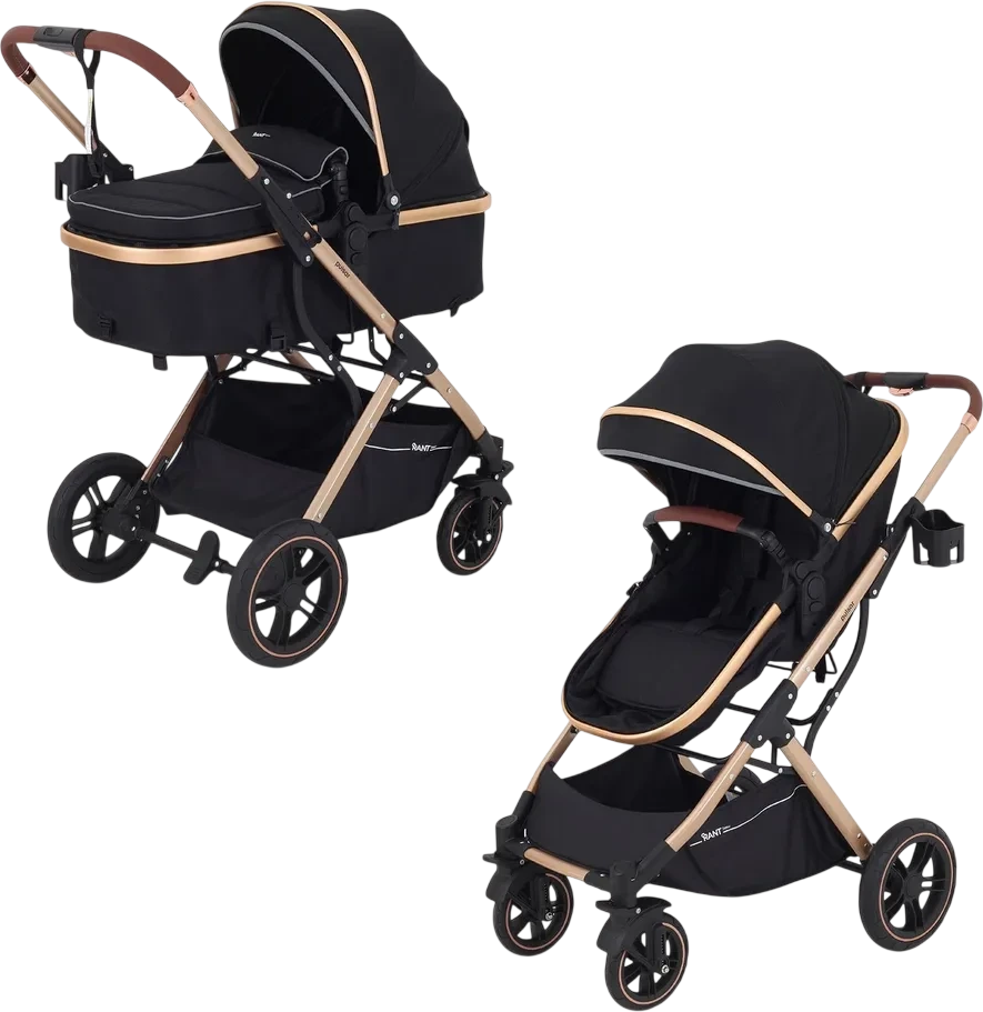 Детская универсальная коляска Rant Basic Pulsar Gold 2 в 1 / RA160 (Black)