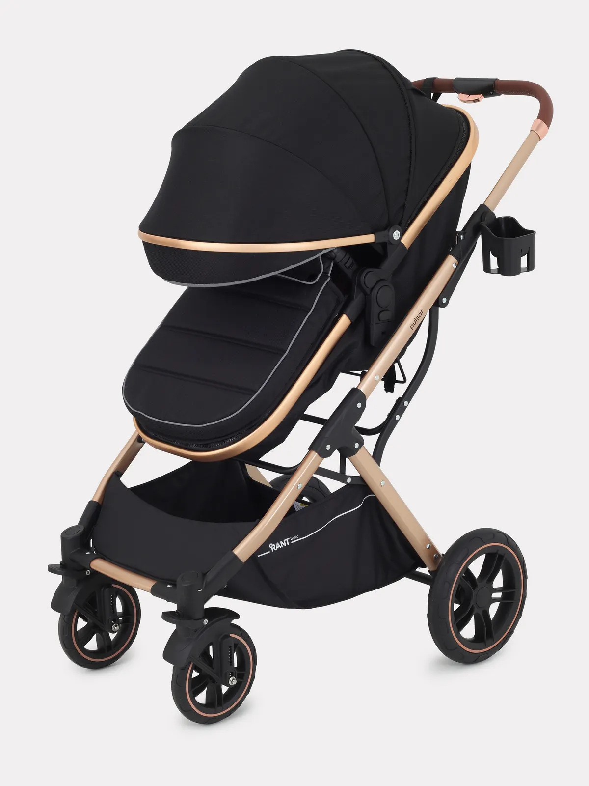 Детская универсальная коляска Rant Basic Pulsar Gold 2 в 1 / RA160 (Black) — фото 10