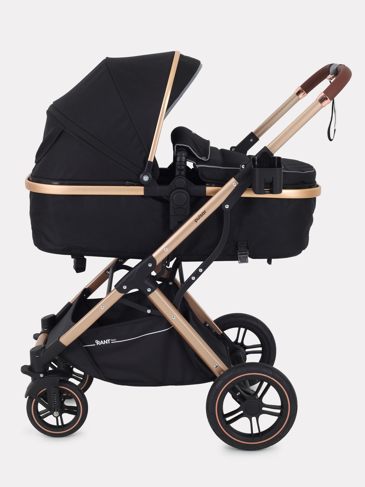 Детская универсальная коляска Rant Basic Pulsar Gold 2 в 1 / RA160 (Black) — фото 5