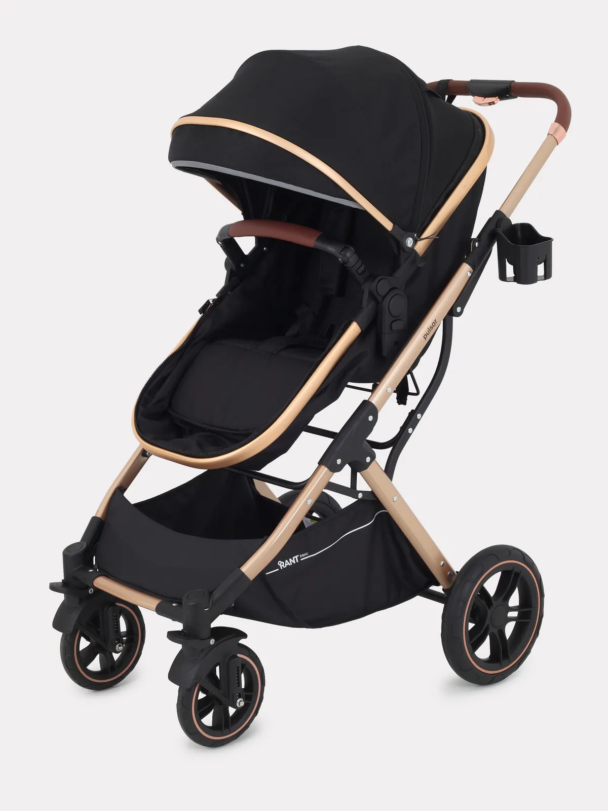 Детская универсальная коляска Rant Basic Pulsar Gold 2 в 1 / RA160 (Black) — фото 8