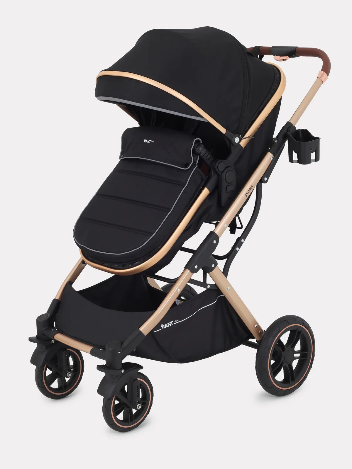 Детская универсальная коляска Rant Basic Pulsar Gold 2 в 1 / RA160 (Black) — фото 9