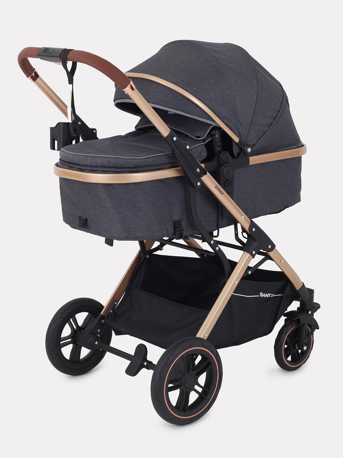 Детская универсальная коляска Rant Basic Pulsar Gold 2 в 1 / RA160 (Grey) — фото 4