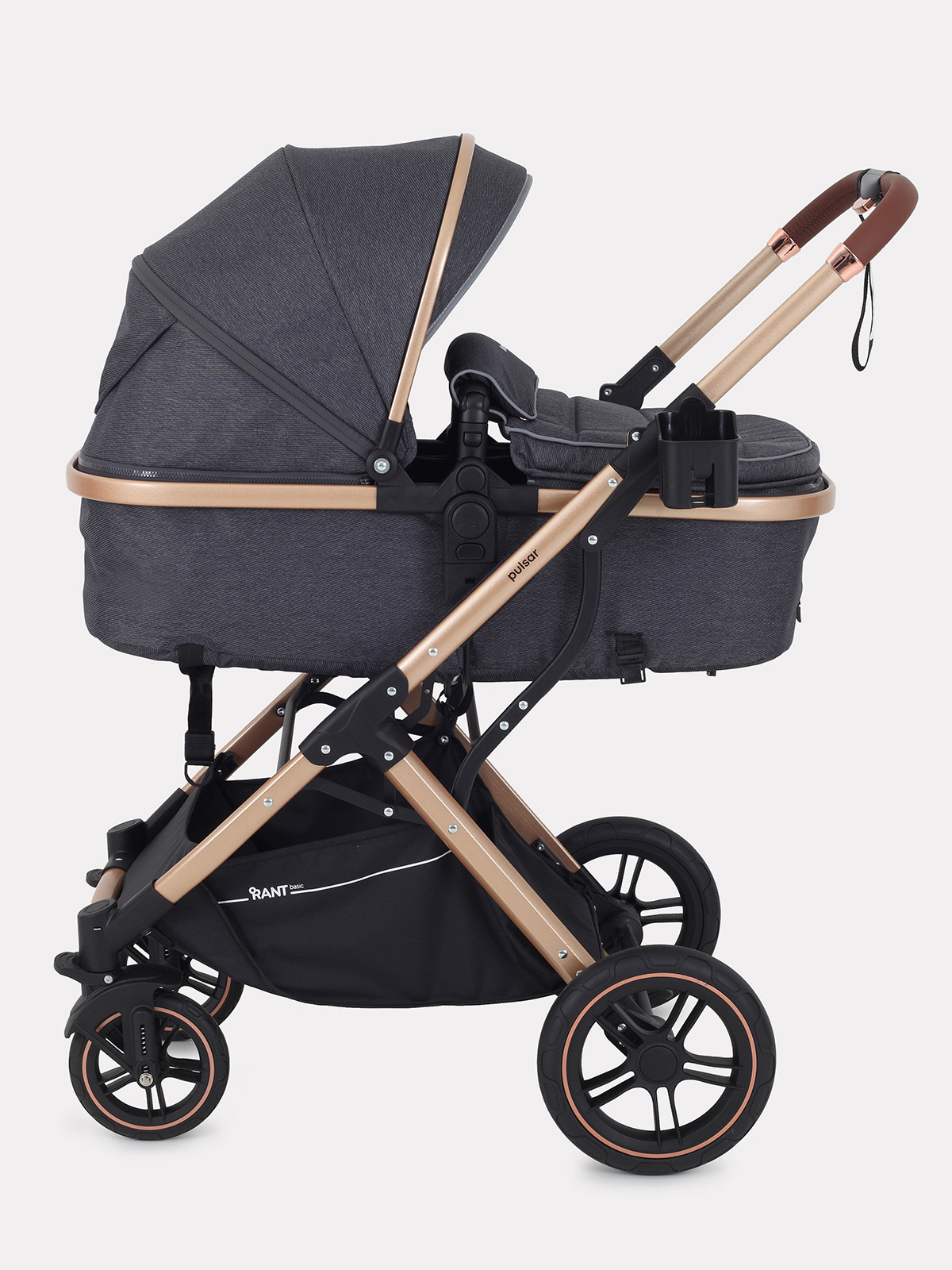 Детская универсальная коляска Rant Basic Pulsar Gold 2 в 1 / RA160 (Grey) — фото 5