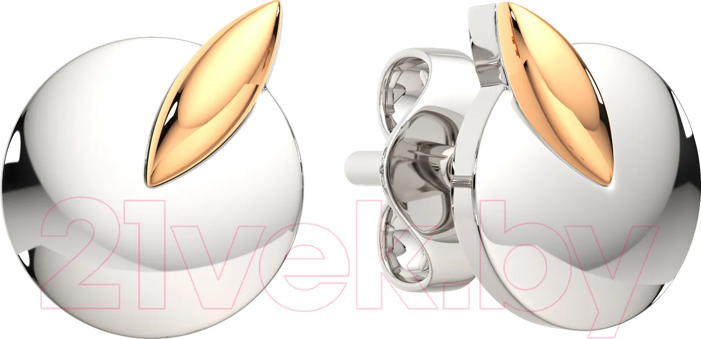 Серьги из серебра ZORKA 0300184.G14K.ZZ (с золотой вставкой)
