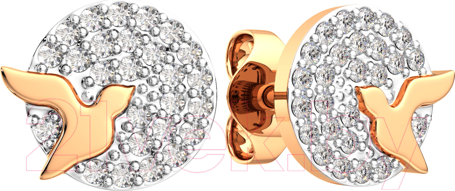 Серьги из розового золота ZORKA 3101657.9K.R (с фианитами)