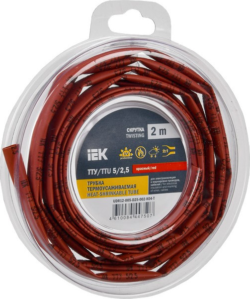 Трубка термоусаживаемая IEK UDR12-005-D25-002-K04-T