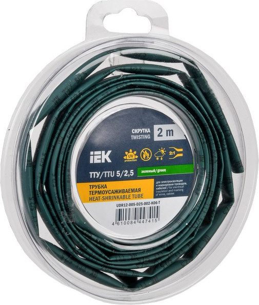 Трубка термоусаживаемая IEK UDR12-005-D25-002-K06-T