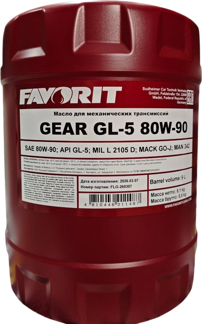 Трансмиссионное масло Favorit 80W-90 API GL-5 / FV8102-9 (9л)