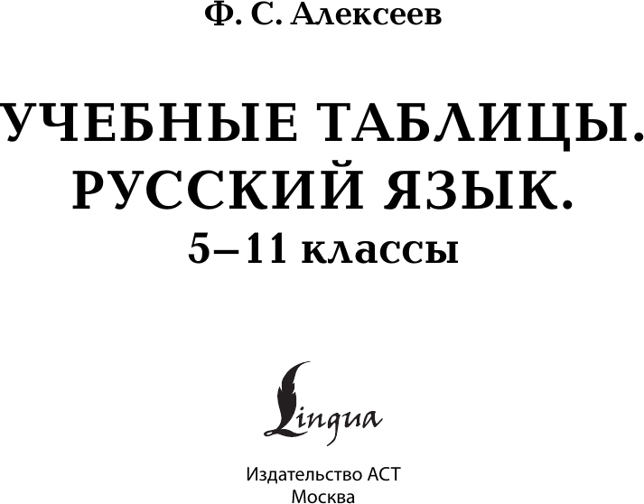 Учебное пособие АСТ Учебные таблицы. Русский язык. 5-11 классы, мягкая обложка (Алексеев Филипп) — фото 2