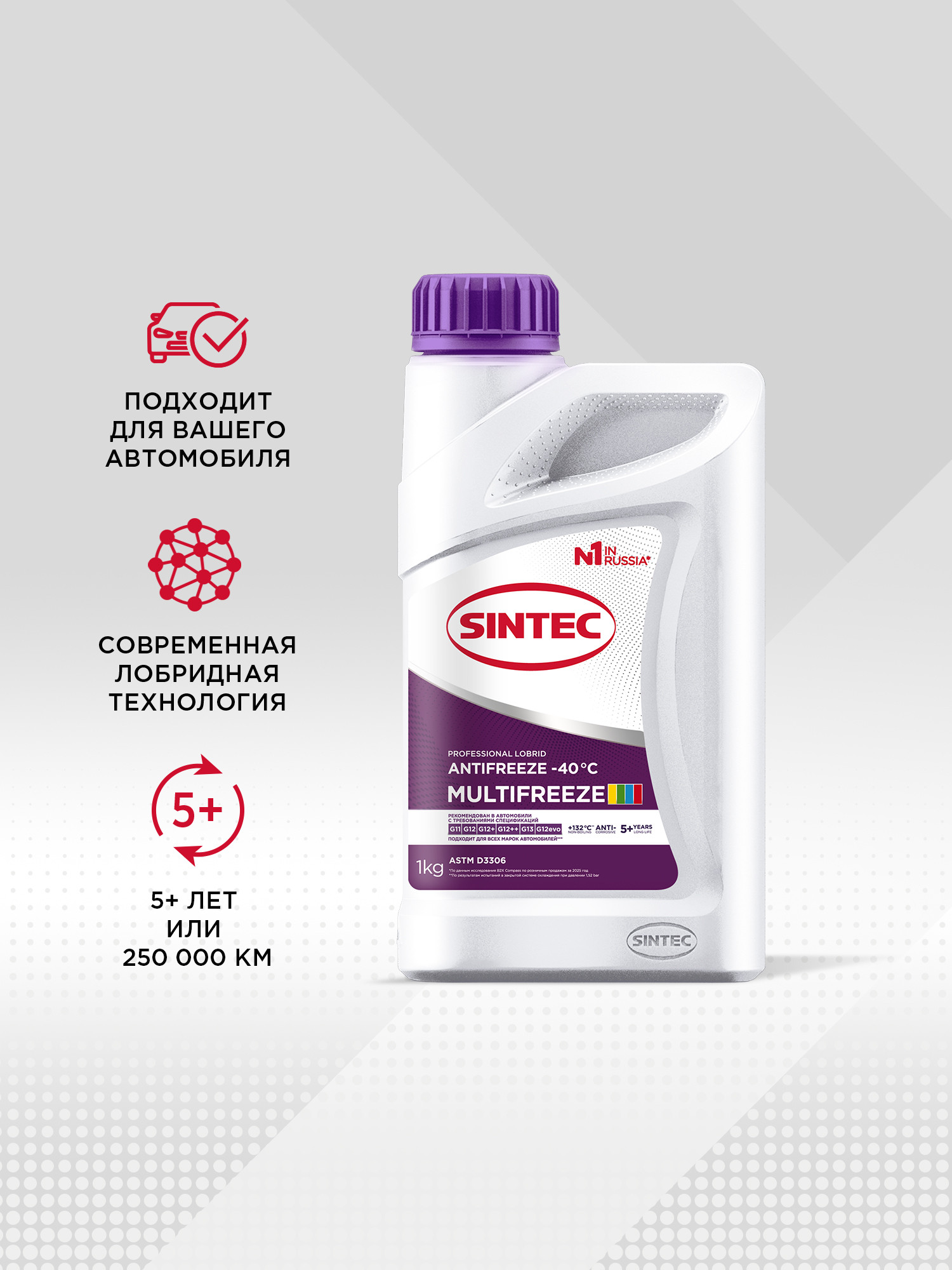 Антифриз Sintec Multi Freeze / 990561 (1кг, фиолетовый) — фото 3