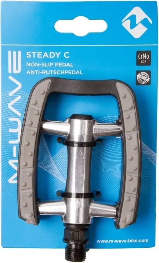 Комплект педалей для велосипеда M-Wave Steady C с противоскользящей накладкой / 5-311040 (серебристый/черный) — фото 2