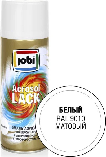 Эмаль Jobi Аэрозольная RAL 9010 (520мл, матовая белая) — фото 2