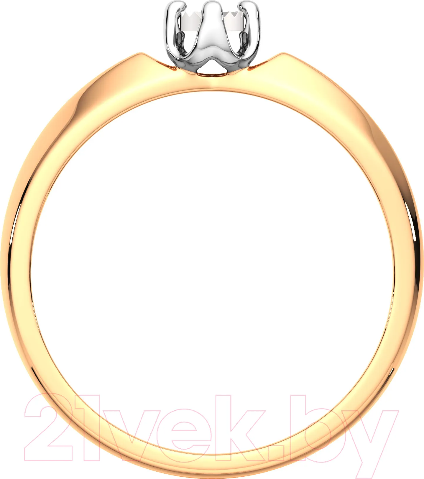 Кольцо помолвочное из комбинированного золота ZORKA 2D00217.14K.B (р.18.5 с бриллиантом) — фото 4