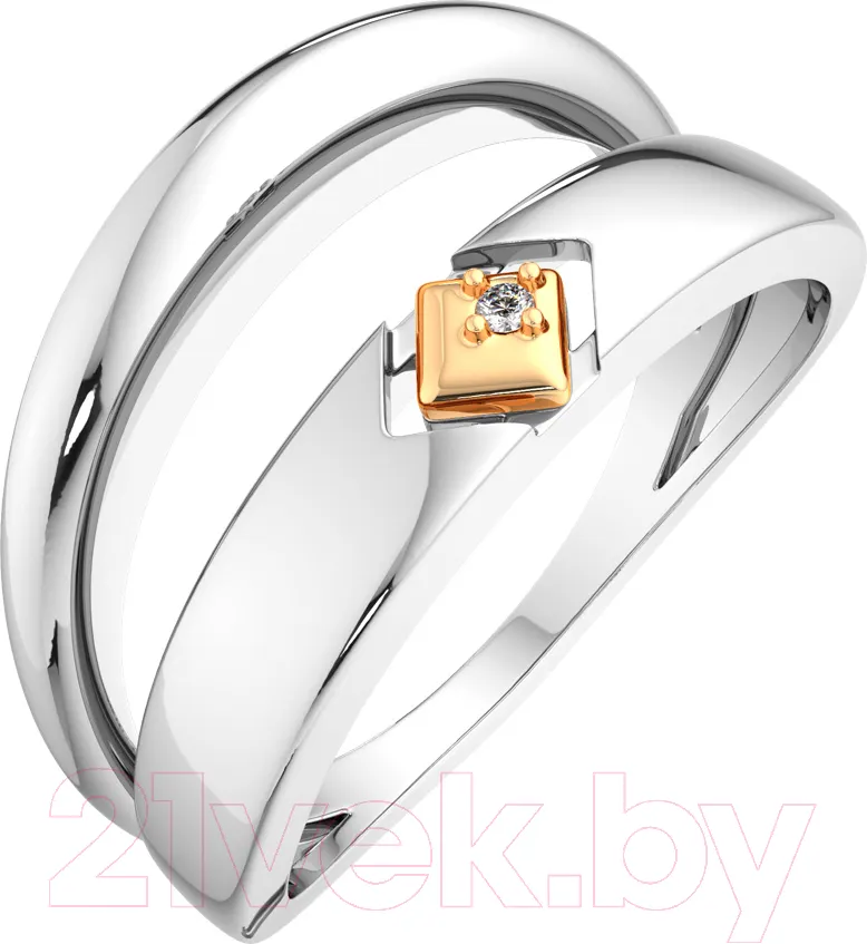 Кольцо из серебра ZORKA 02D0013.G14K (р.19.5, с бриллиантом) — фото 2