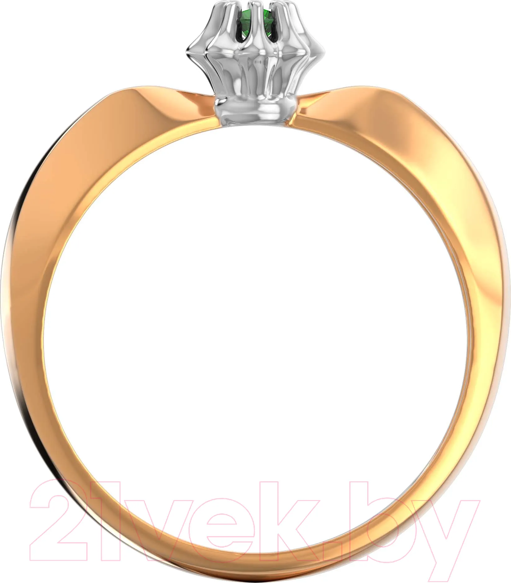 Кольцо из розового золота ZORKA 2D20153.14K.R (р.17.5, с изумрудом) — фото 4