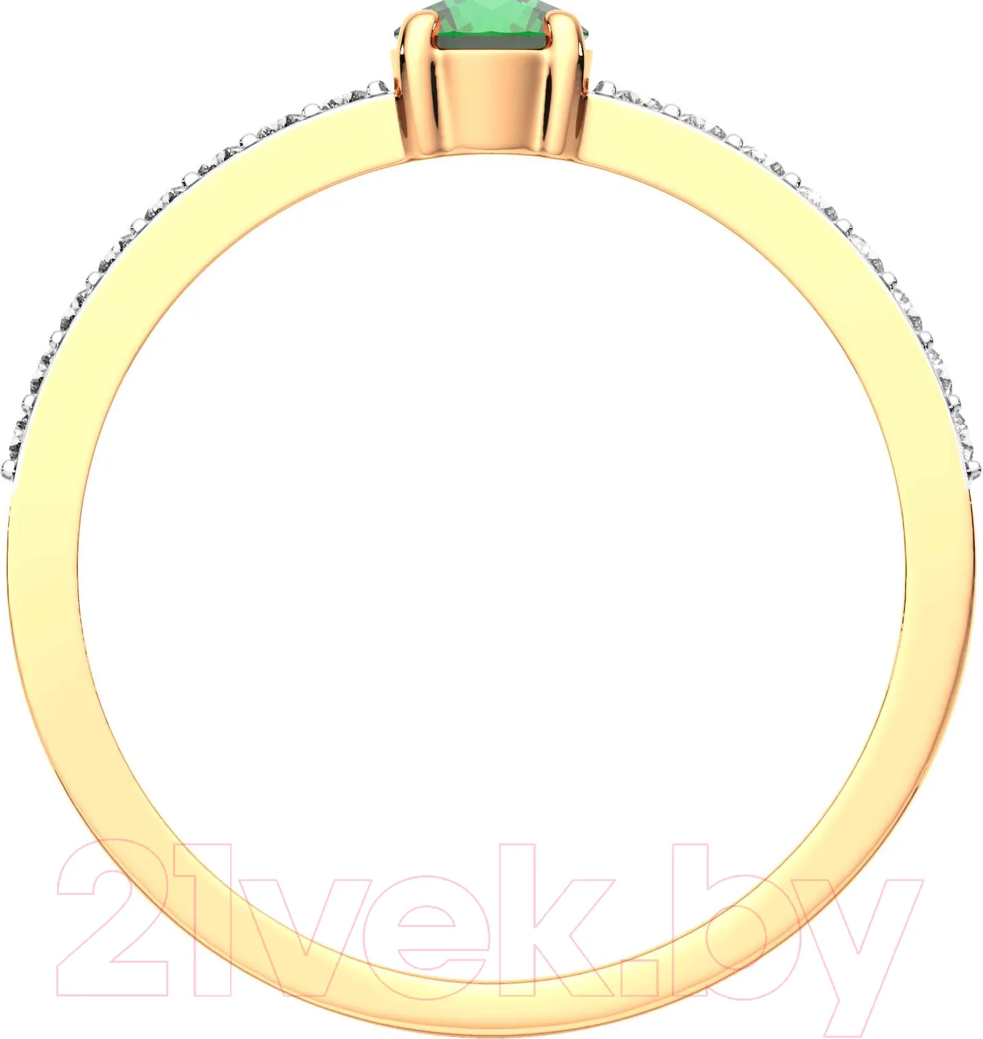 Кольцо из розового золота ZORKA 2D20201.14K.R.ZZ (р.17.5, с бриллиантом и изумрудом) — фото 4
