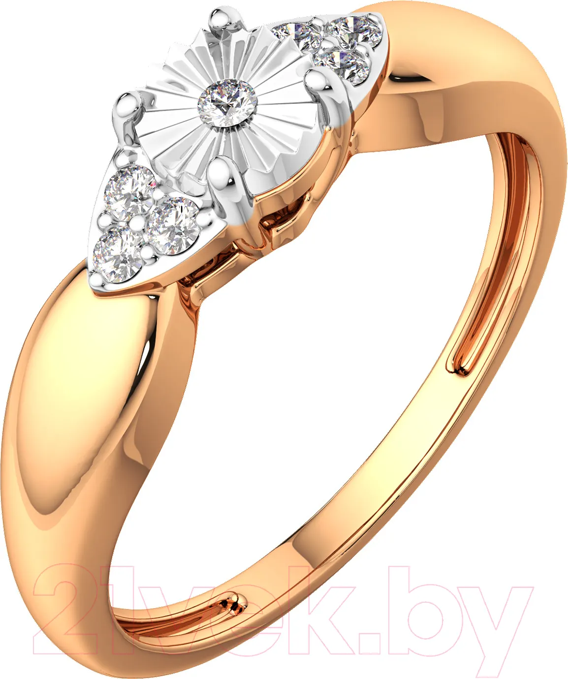 Кольцо из комбинированного золота ZORKA 2D00177.14K.B.ZZ (р.17.5, с бриллиантом) — фото 2