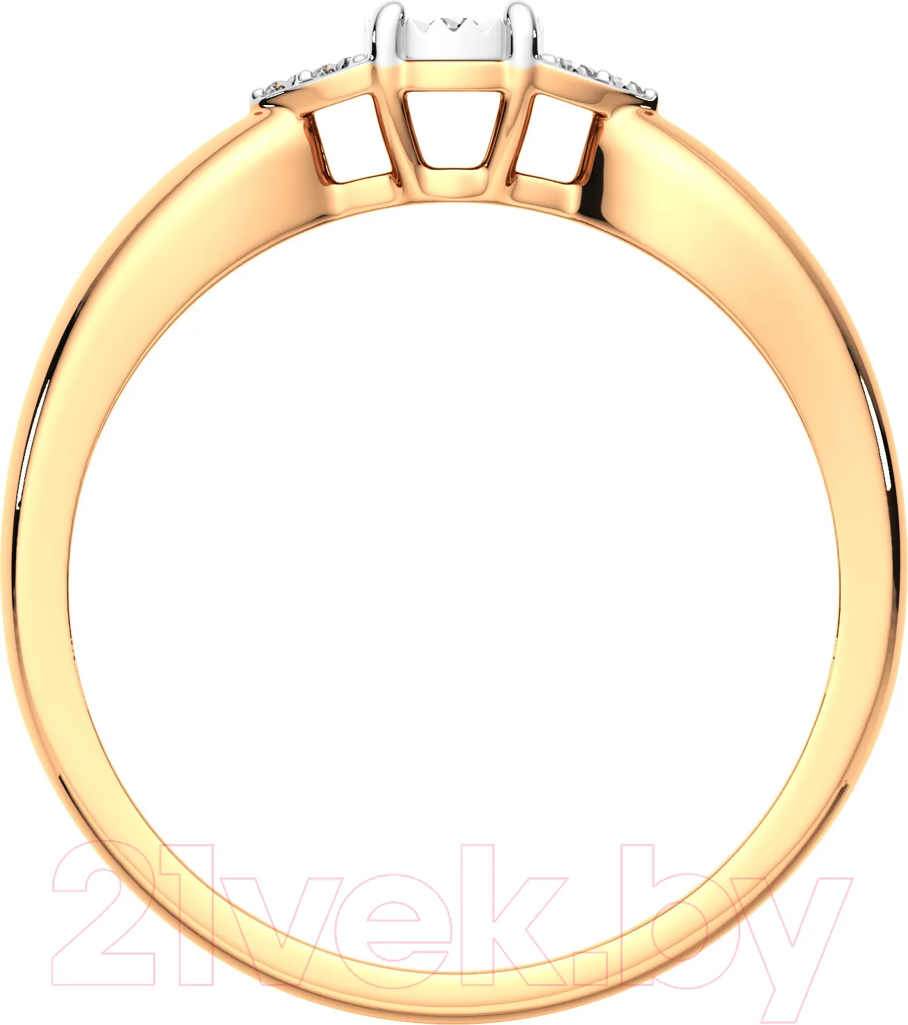 Кольцо из комбинированного золота ZORKA 2D00177.14K.B.ZZ (р.17.5, с бриллиантом) — фото 4