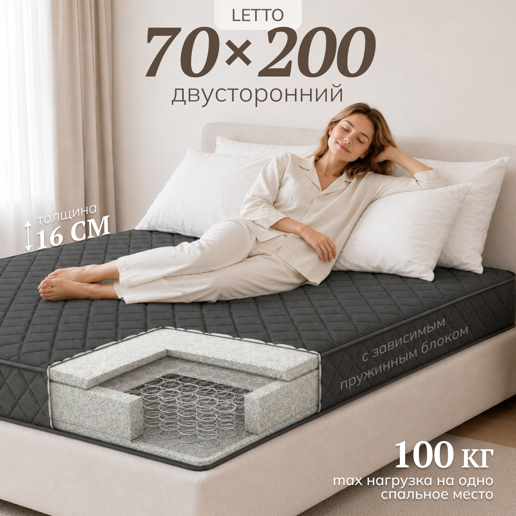 Матрас Mio Tesoro Letto Black 70x200