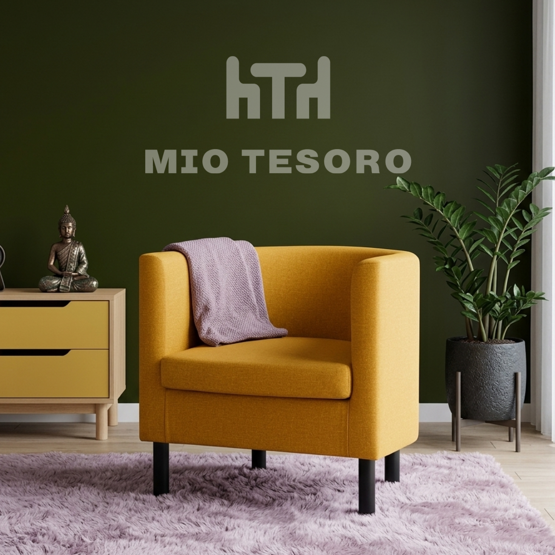 Кресло мягкое Mio Tesoro Агата 351 (горчичный 1172) — фото 4
