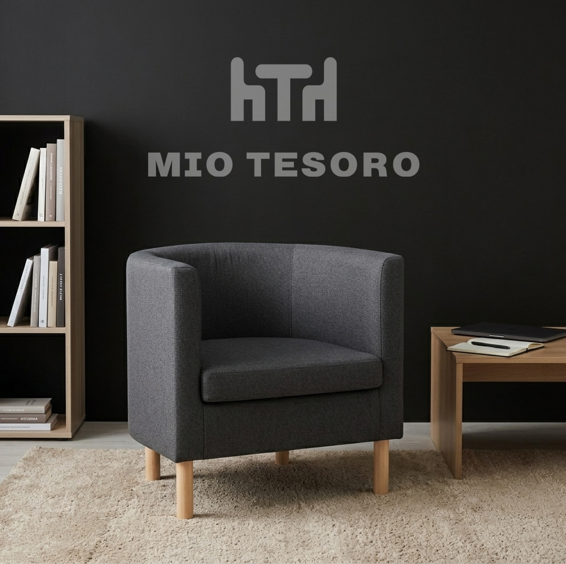 Кресло мягкое Mio Tesoro Агата 351 (темно-серый 1173) — фото 4