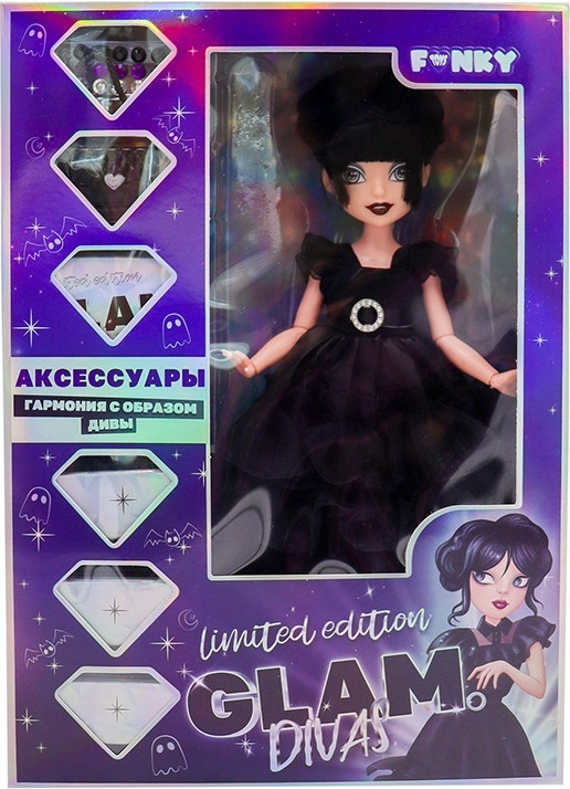 Кукла с аксессуарами Funky Toys Glam Divas Вэнди Черное платье / FT00008 — фото 5