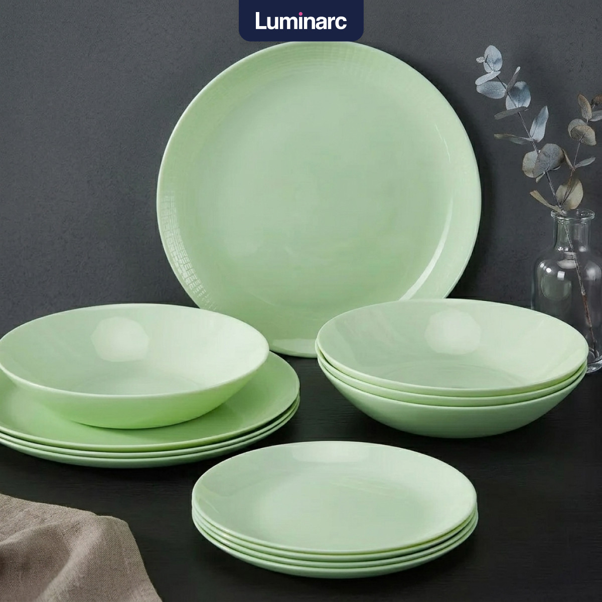 Набор тарелок Luminarc Diwali Paradise Green V6220 (12шт)