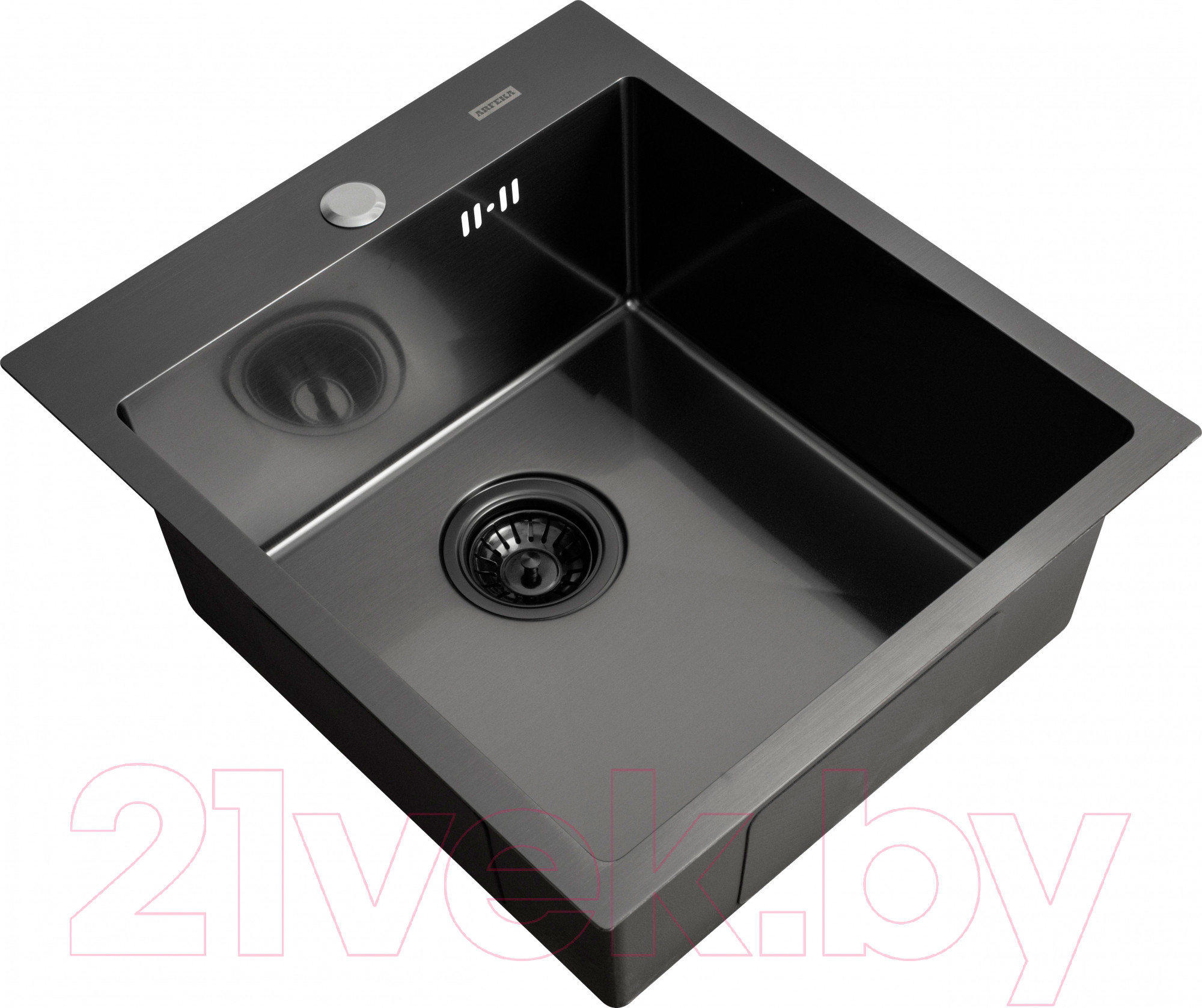Мойка кухонная Arfeka Eco AR PVD Nano Decor 45x50 (черный)