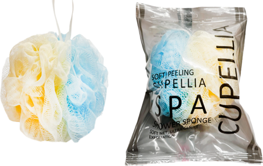 Мочалка для тела Cupellia SPA Шар Колор / O30 (желтый/голубой) — фото 2
