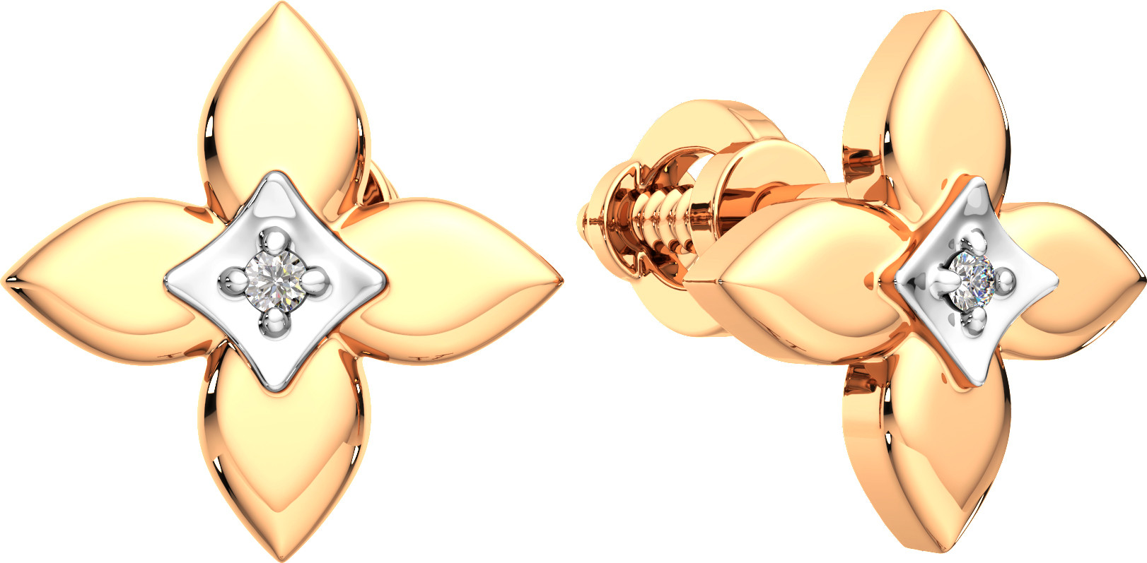 Серьги из розового золота ZORKA 3D00443.14K.R (с бриллиантами)
