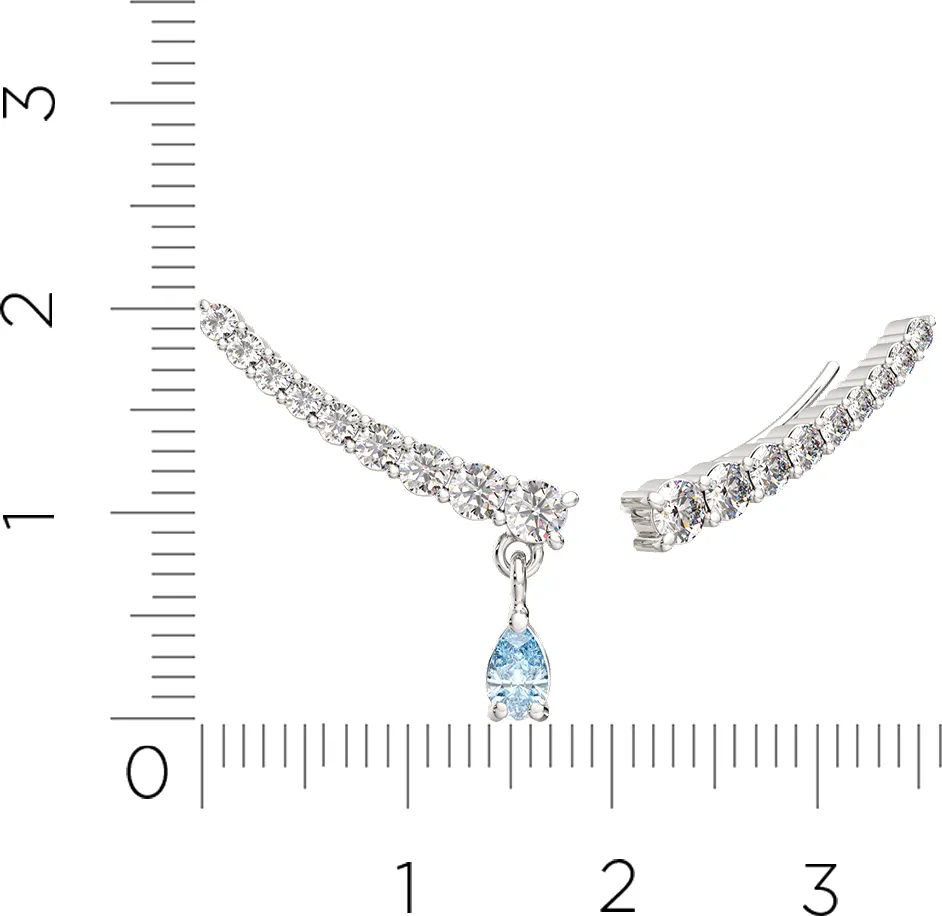 Серьги из серебра ZORKA 03S4038 (с топазами и фианитами) — фото 4