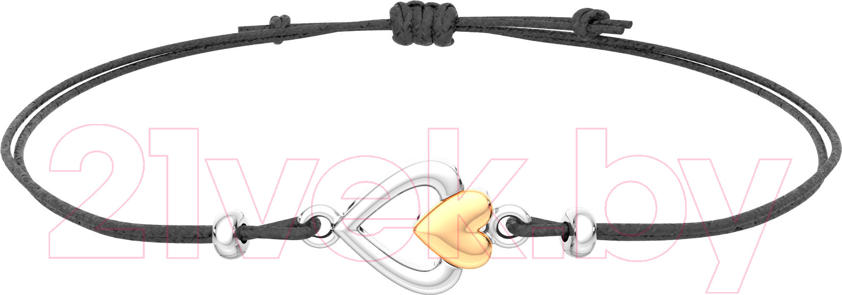 Браслет из серебра ZORKA 0660013.01.G14K (18см, с золотой вставкой)