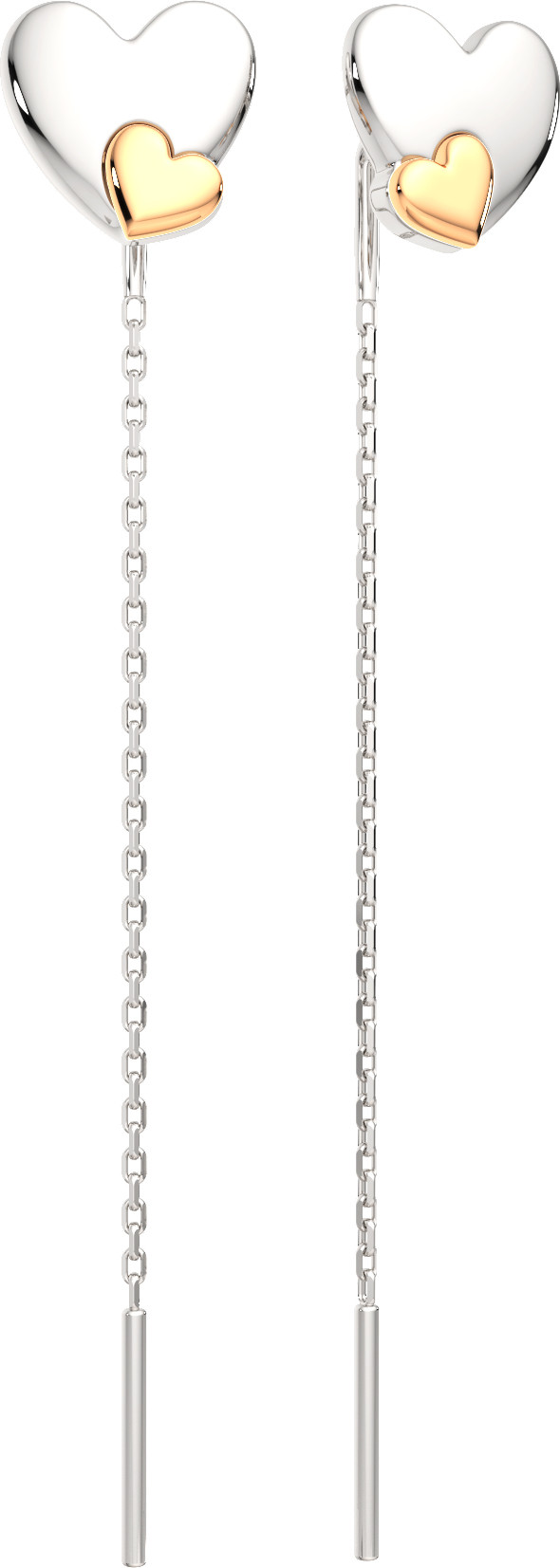 Серьги из серебра ZORKA 0300412.G14K.ZZ (с золотой вставкой)