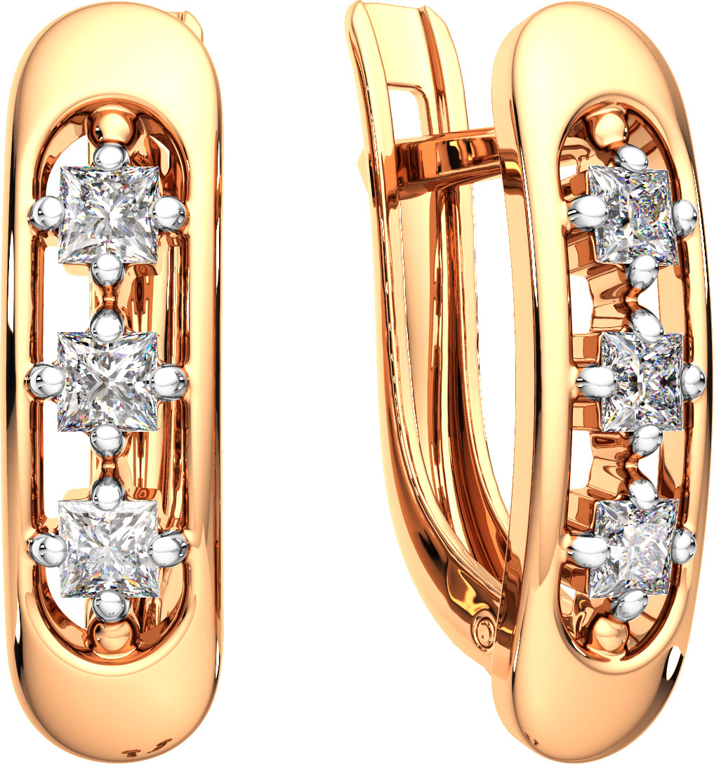 Серьги из розового золота ZORKA 3101065.9K.R.ZZ (с фианитами)