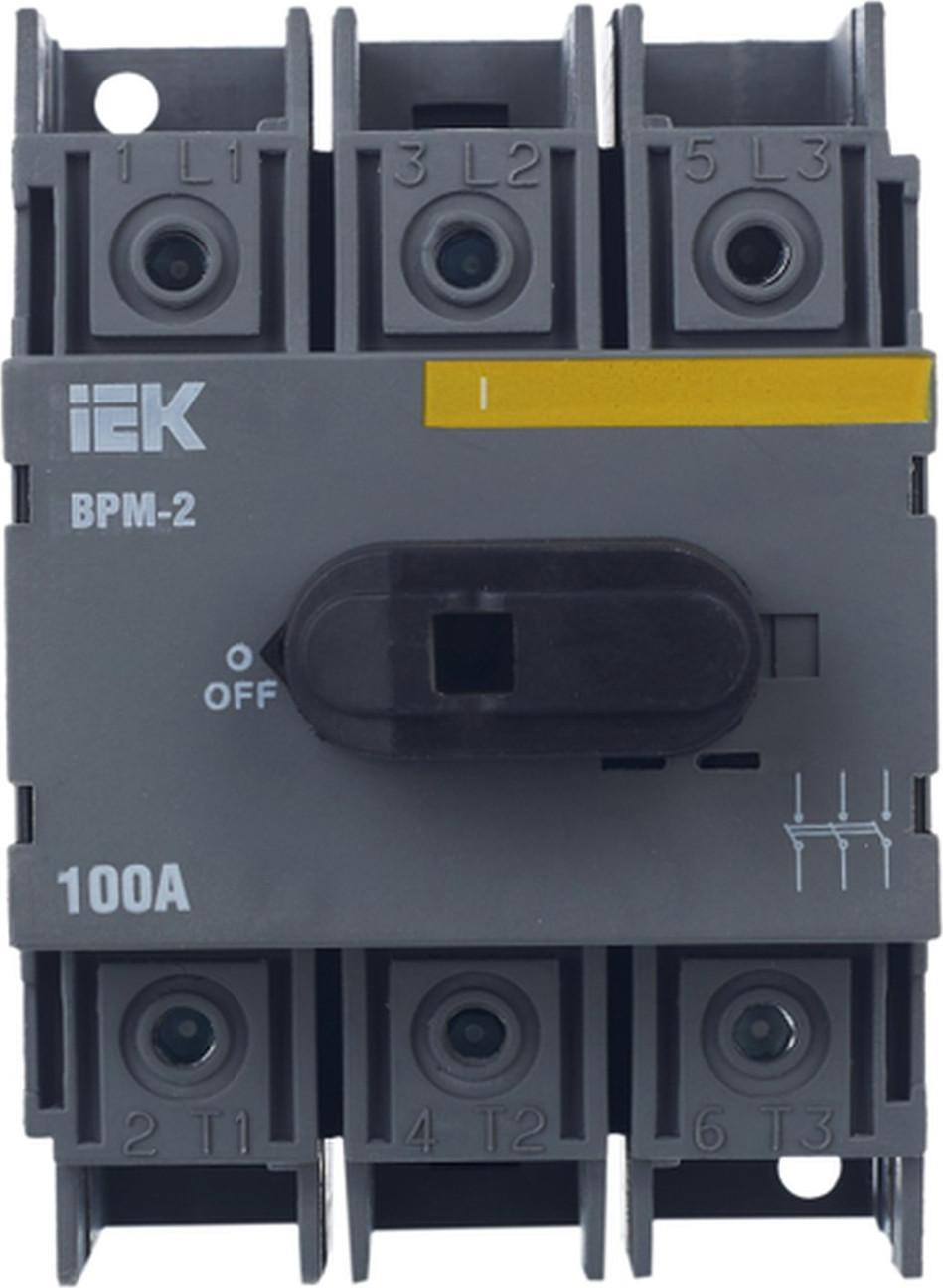 Выключатель-разъединитель IEK ВРМ-2 3P 100А / MVR20-3-100 — фото 2