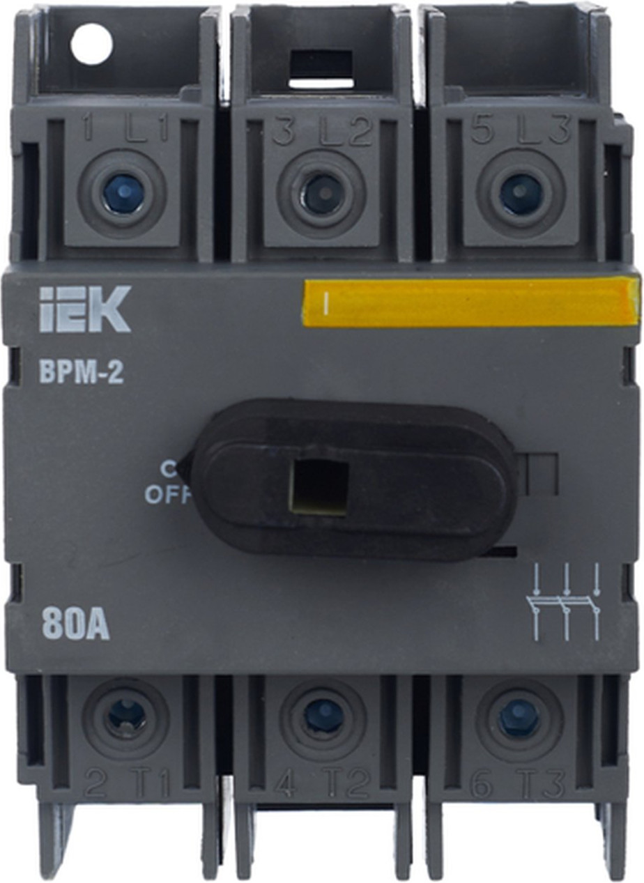 Выключатель-разъединитель IEK ВРМ-2 3P 80А / MVR20-3-080 — фото 4